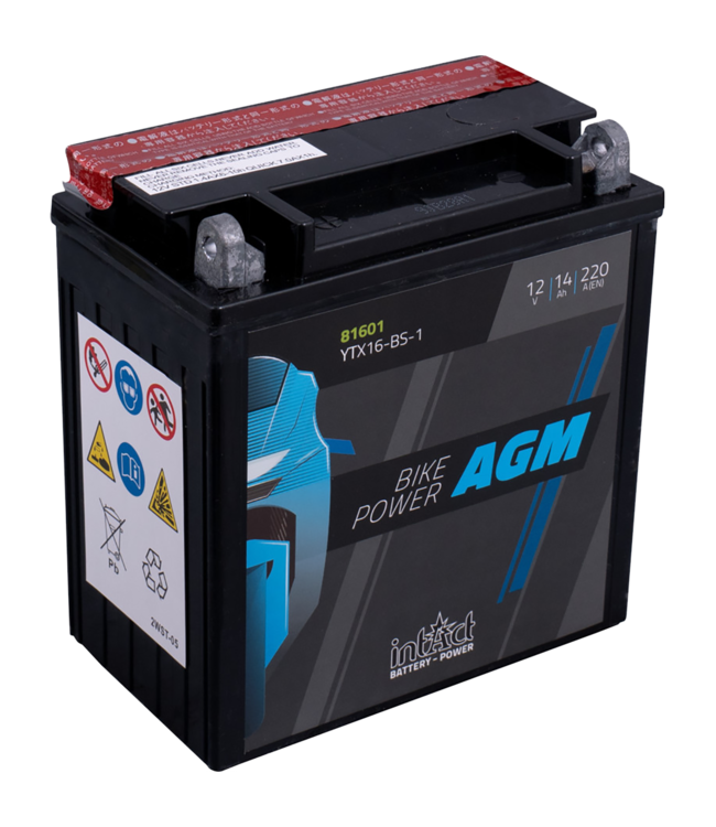 Landport (LP) LTX16-BS-1 12 volt 14,0 ah AGM motor accu (51401 - YTX16-BS-1)