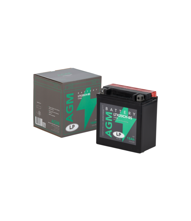 Landport (LP) LTX20CH-BS 12 volt 18,0 ah AGM motor accu (51808 - YTX20CH-BS)