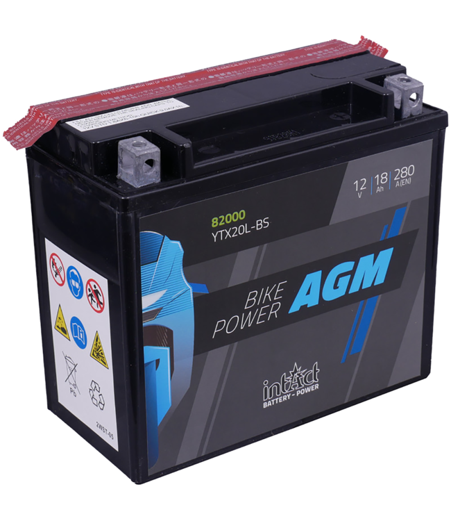 Landport (LP) LTX20L-BS 12 volt 18,0 ah AGM motor accu (51801 - YTX20L-BS)