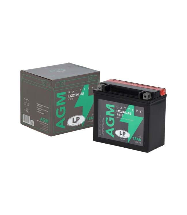 Landport (LP) LTX20HL-BS 12 volt 18,0 ah AGM motor accu (51818 - YTX20HL-BS)
