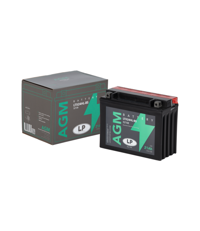 Landport (LP) LTX24HL-BS 12 volt 21,0 ah AGM motor accu (52108 - YTX24HL-BS)