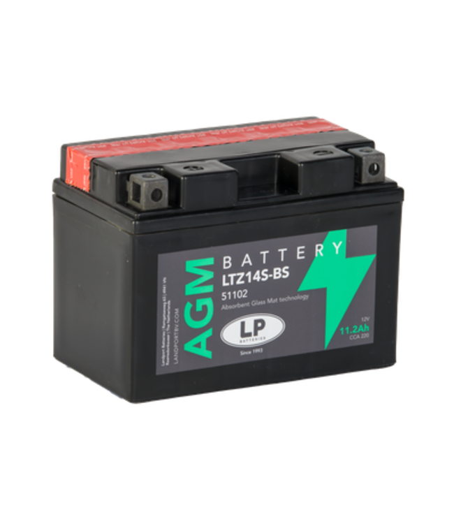Landport (LP) LTZ14S-BS 12 volt 11,2 ah AGM motor accu (51102 - YTZ14S-BS)