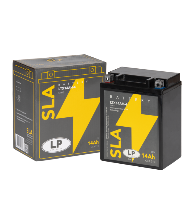 Landport (LP) SLA LTX14AH-4 AGM motor accu 12 volt 14 ah (51412 - YTX14AH-4)