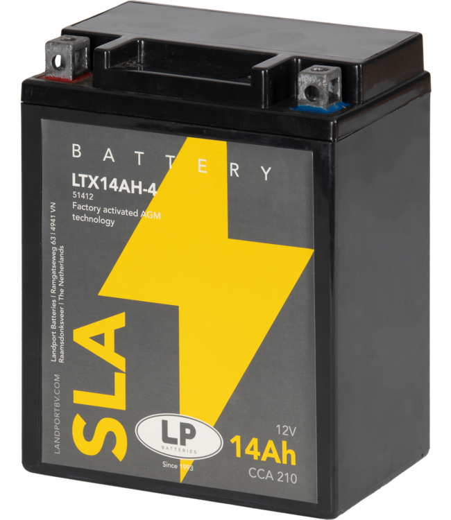 Landport (LP) SLA LTX14AH-4 AGM motor accu 12 volt 14 ah (51412 - YTX14AH-4)