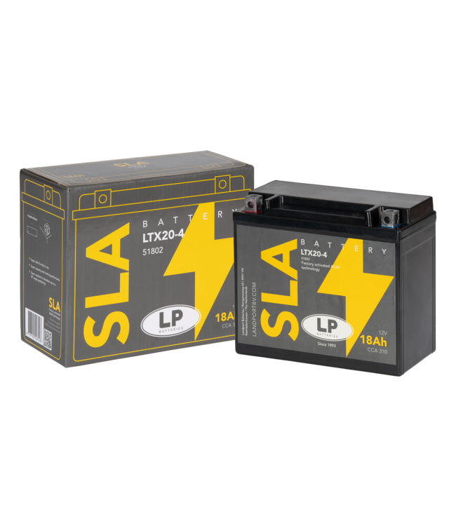 Landport (LP) SLA LTX20-4 AGM motor accu 12 volt 18 ah (51802 - YTX20-4)
