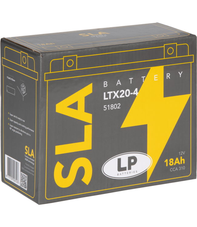 Landport (LP) SLA LTX20-4 AGM motor accu 12 volt 18 ah (51802 - YTX20-4)
