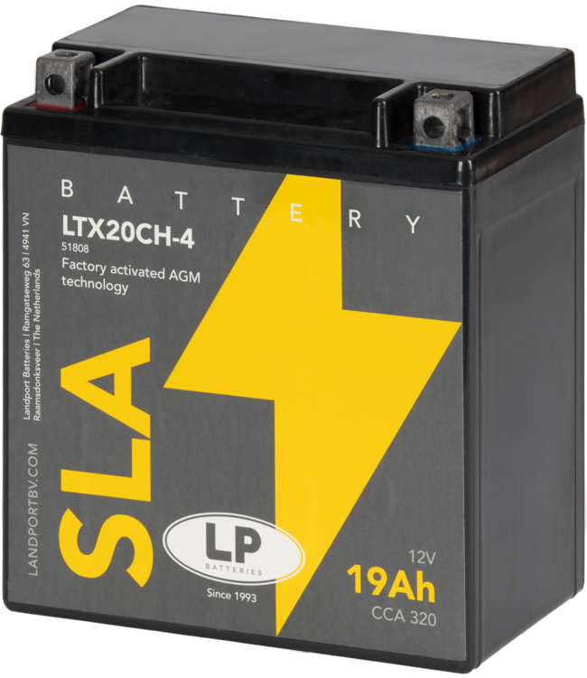 Landport (LP) SLA LTX20CH-4 AGM motor accu 12 volt 19 ah (51808 - YTX20CH-4)