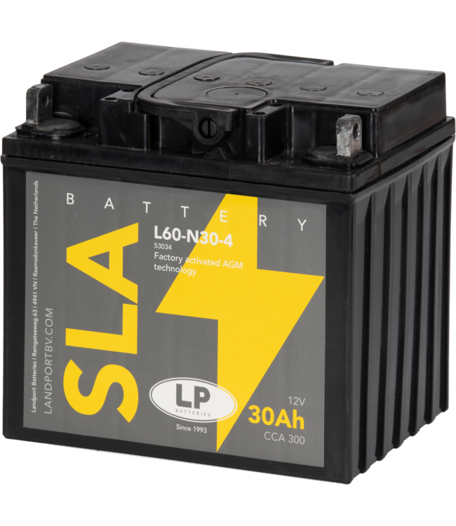 Landport (LP) SLA L60-N30-4 AGM motor accu 12 volt 30 ah (53034 - Y60-N30-4)