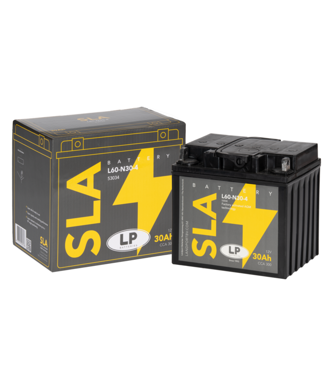 Landport (LP) SLA L60-N30-4 AGM motor accu 12 volt 30 ah (53034 - Y60-N30-4)