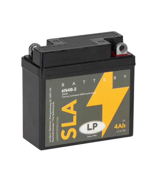 Landport (LP) SLA 6N4B-2 motor accu 6 volt 4,0 ah (00495)