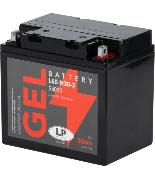 Landport (LP) L60-N30-3 motor GEL accu 12 volt 30,0 ah (53030 - G60-N30L-A)