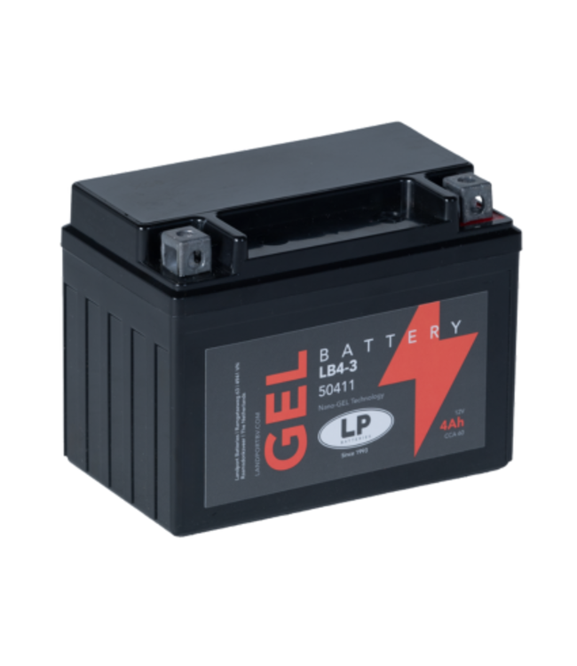 Landport (LP) LB4-3 motor GEL accu 12 volt 4,0 ah (50411 - GB4L-B)
