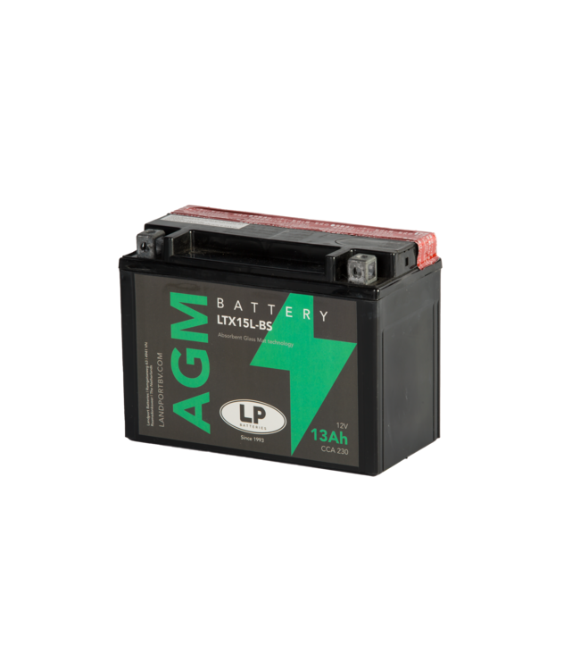 Landport (LP) LTX15L-BS 12 volt 13,0 ah AGM motor accu (81500 - YTX15L-BS)