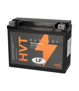 Landport (LP) Harley accu HVTG24H-3 (MH GHD24H-3) 12 volt 24 ah met de + rechts voor