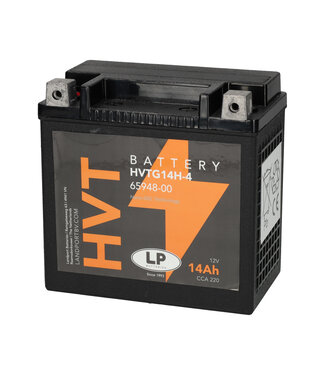 Landport (LP) Harley accu HVTG14H-4 (MH GHD14H-4) 12 volt 14 ah met de + links voor