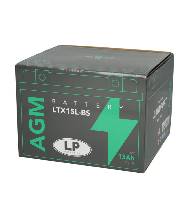 Landport (LP) LTX15L-BS 12 volt 13,0 ah AGM motor accu (81500 - YTX15L-BS)