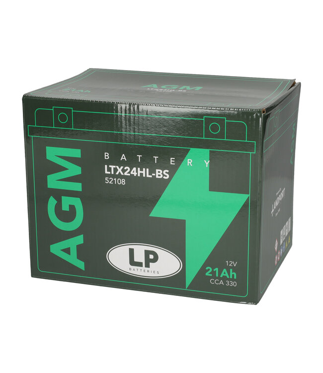 Landport (LP) LTX24HL-BS 12 volt 21,0 ah AGM motor accu (52108 - YTX24HL-BS)