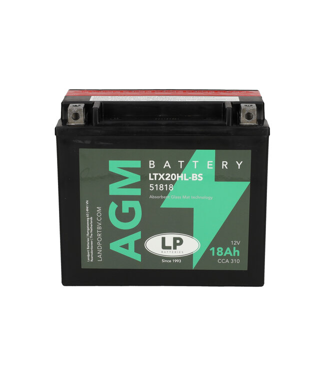 Landport (LP) LTX20HL-BS 12 volt 18,0 ah AGM motor accu (51818 - YTX20HL-BS)