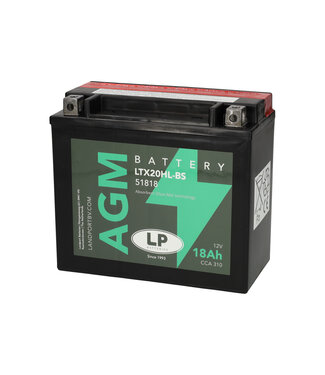 Landport (LP) LTX20HL-BS 12 volt 18 ah AGM motor accu (51818 - YTX20HL-BS)
