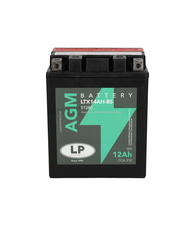 Landport (LP) LTX14AH-BS 12 volt 12,0 ah AGM motor accu (51280 - YTX14AH-BS)