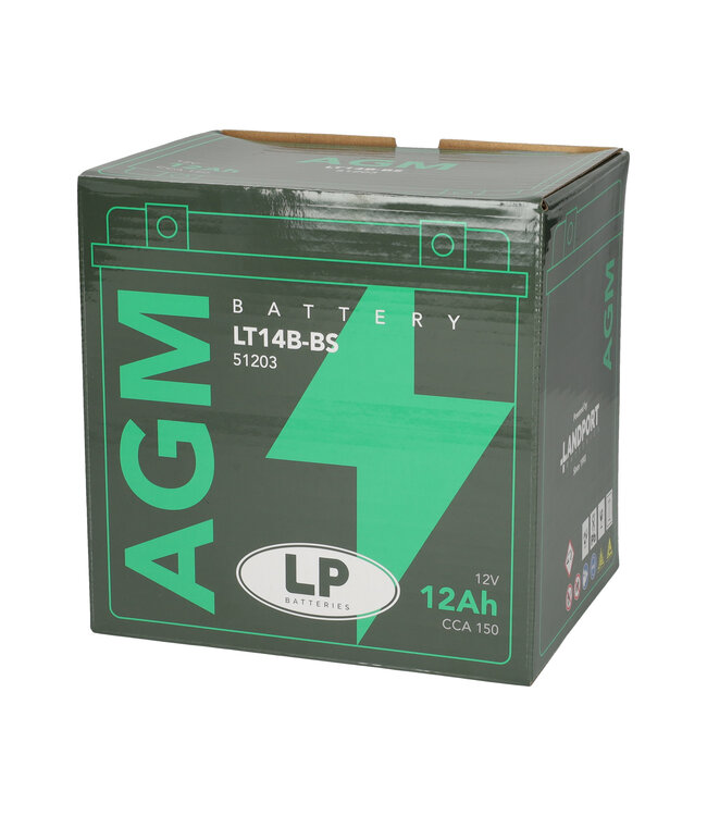 Landport (LP) LT14B-BS 12 volt 12,0 ah AGM motor accu (51203 - YT14B-BS)