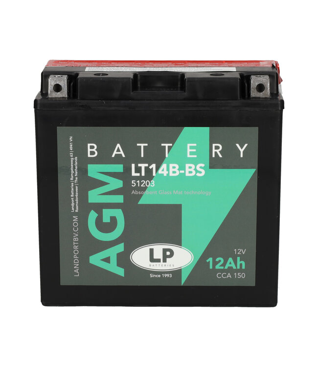 Landport (LP) LT14B-BS 12 volt 12,0 ah AGM motor accu (51203 - YT14B-BS)