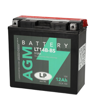 Landport (LP) LT14B-BS 12 volt 12 ah AGM motor accu (51203 - YT14B-BS)