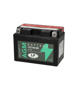 Landport (LP) LTZ14S-BS 12 volt 11,2 ah AGM motor accu (51102 - YTZ14S-BS)