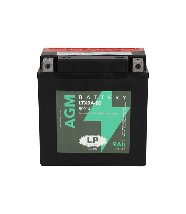 Landport (LP) LTX9A-BS 12 volt 9,0 ah AGM motor accu (50914 - YTX9A-BS)