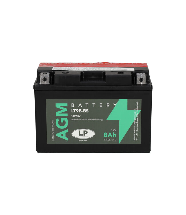 Landport (LP) LT9B-BS 12 volt 8,0 ah AGM motor accu (50902 - YT9B-BS)