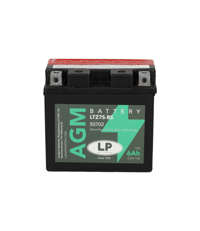 Landport (LP) LTZ7S-BS 12 volt 6,0 ah AGM motor accu (50702 - YTZ7S-BS)