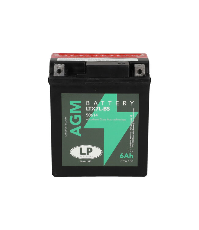 Landport (LP) LTX7L-BS 12 volt 6,0 ah AGM motor accu (50614 - YTX7L-BS)