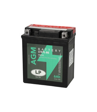 Landport (LP) LTX7L-BS 12 volt 6 ah AGM motor accu (50614 - YTX7L-BS)