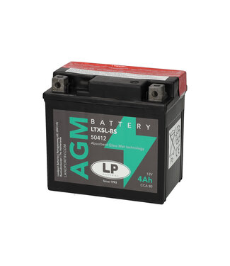 Landport (LP) LTX5L-BS 12 volt 4 ah AGM motor accu (50412 - YTX5L-BS)