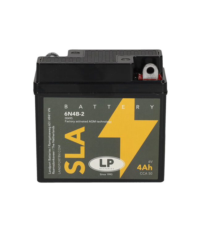 Landport (LP) SLA 6N4B-2 motor accu 6 volt 4,0 ah (00495)