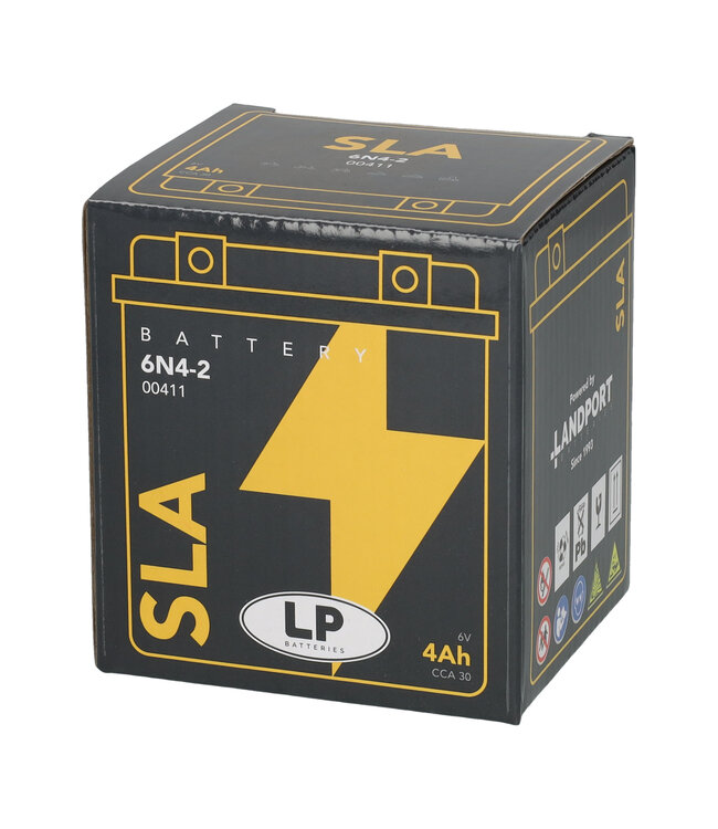 Landport (LP) SLA 6N4-2 motor accu 6 volt 4,0 ah (00411)