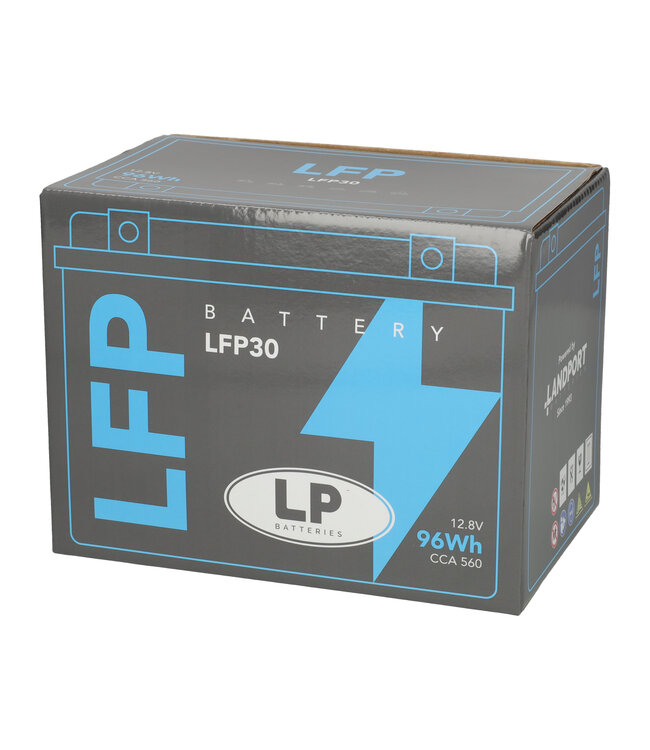 Landport (LP) LFP30 12 volt 96,0 Wh ﻿Lithium LiFePO4 motor accu
