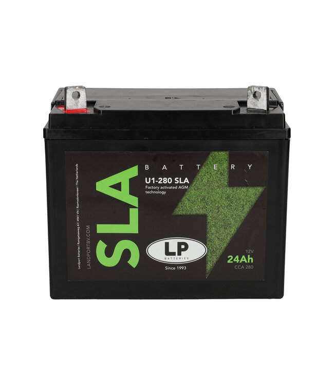 Landport (LP) SLA U1-280 AGM grasmaaier / motor accu 12 volt 24 ah (LS U1-280 SLA)