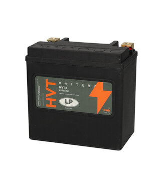 Landport (LP) HVT 8 Harley AGM accu 12 volt 14 ah type 65948-00 (MH HVT 8) met de + links voor