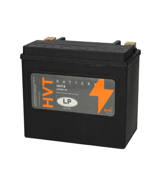Landport (LP) HVT 4 Harley AGM accu 12 volt 22 ah type 65989-90 (MH HVT 4) met de + rechts voor