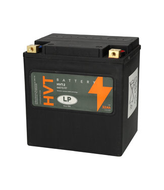 Landport (LP) HVT 2 Harley AGM accu 12 volt 30 ah type 66010-97 (MH HVT 2) met de + rechts voor
