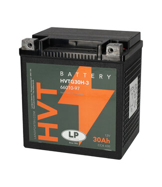 Landport (LP) Harley accu HVTG30H-3 (MH GHD30H-3) 12 volt 30 ah met de + rechts voor