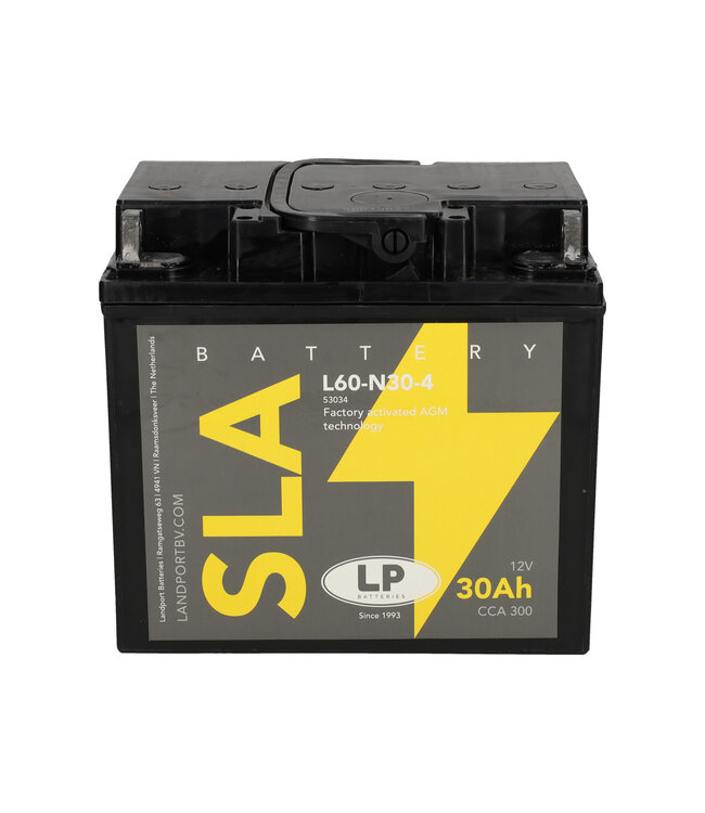 Landport (LP) SLA L60-N30-4 AGM motor accu 12 volt 30 ah (53034 - Y60-N30-4)