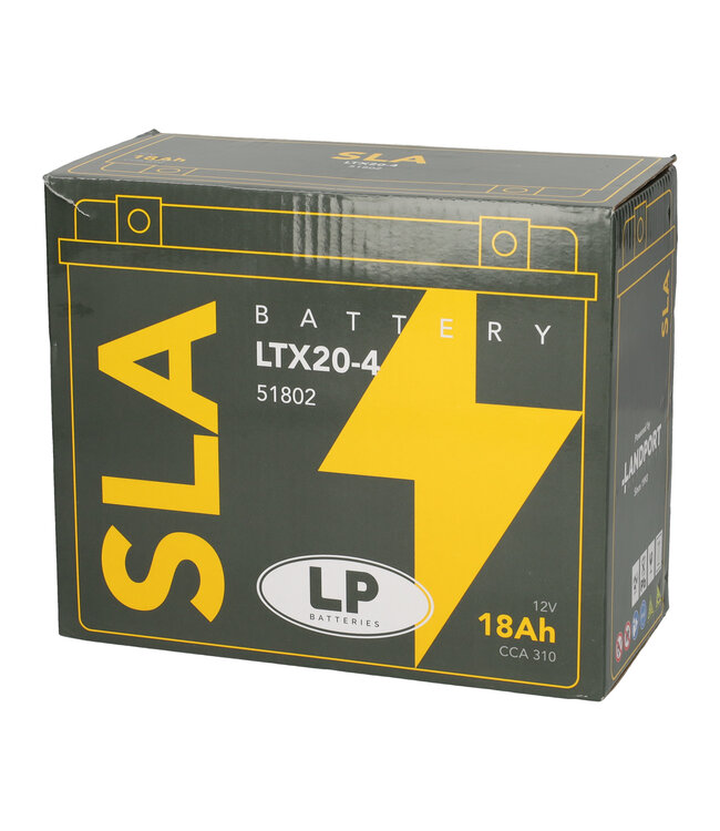 Landport (LP) SLA LTX20-4 AGM motor accu 12 volt 18 ah (51802 - YTX20-4)