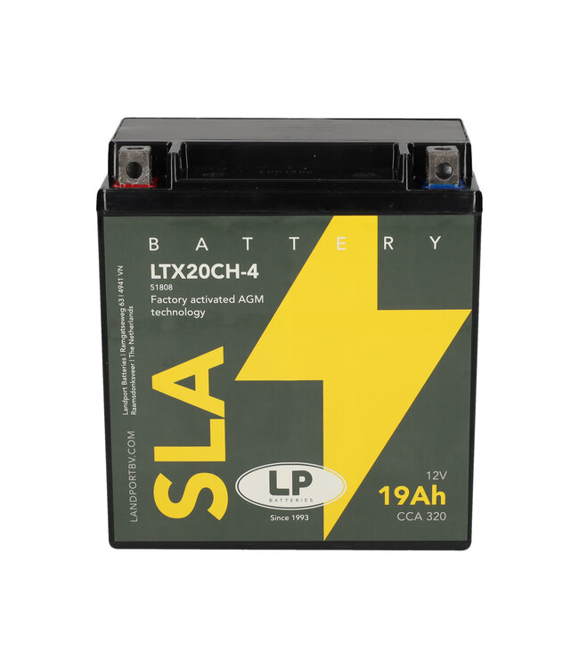 Landport (LP) SLA LTX20CH-4 AGM motor accu 12 volt 19 ah (51808 - YTX20CH-4)
