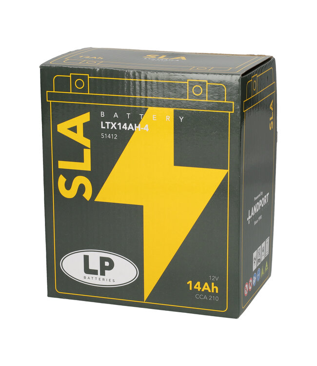 Landport (LP) SLA LTX14AH-4 AGM motor accu 12 volt 14 ah (51412 - YTX14AH-4)