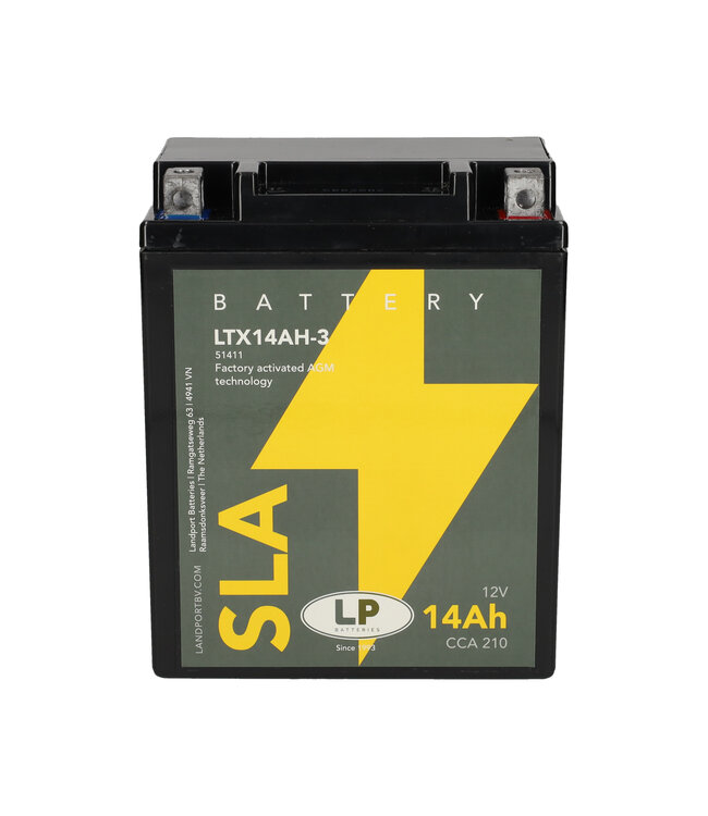 Landport (LP) SLA LTX14AH-3 AGM motor accu 12 volt 14 ah (51411 - YTX14AH-3)