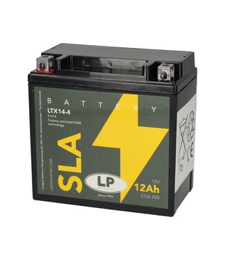 Landport (LP) SLA LTX14-4 AGM motoraccu 12 volt 12 ah (51214 - YTX14-4)