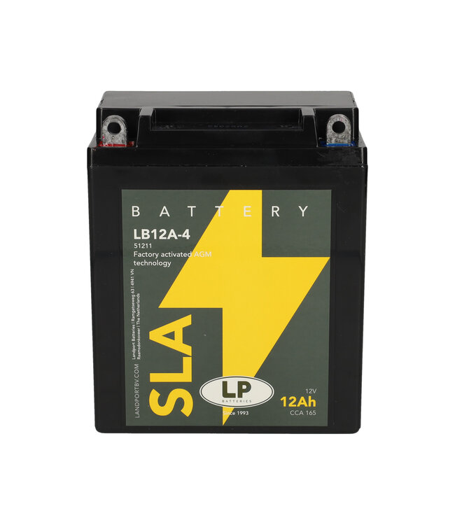 Landport (LP) SLA LB12A-4 AGM motor accu 12 volt 12 ah (51211 - YB12A-4)