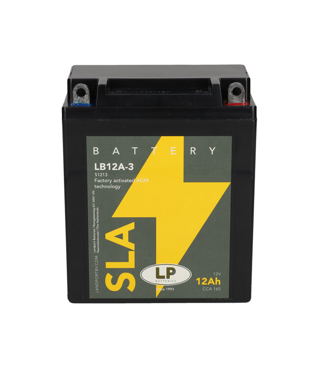 Landport (LP) SLA LB12A-3 AGM motor accu 12 volt 12 ah (51213 - YB12A-3)